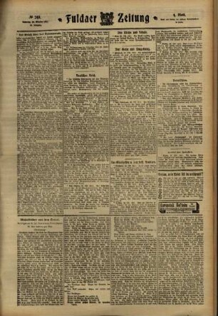Vierte Ausgabe vom Samstag, den 28. Oktober 1911.