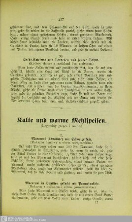 Kalte und warme Mehlspeisen