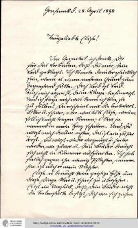 Brief vom 28.04.1898