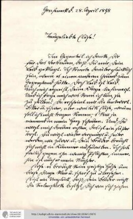 Brief vom 28.04.1898