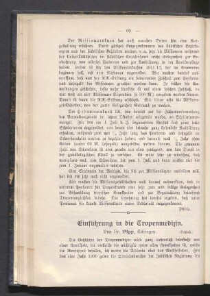 Einführung in die Tropenmedizin