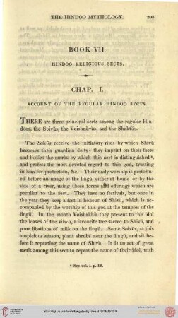 Account of the Regular Hindoo Sects