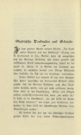 Städtische Denkmäler und Gebäude