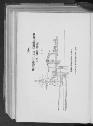 1866. Querschnitt der Kaischuppen am Sandtorkai