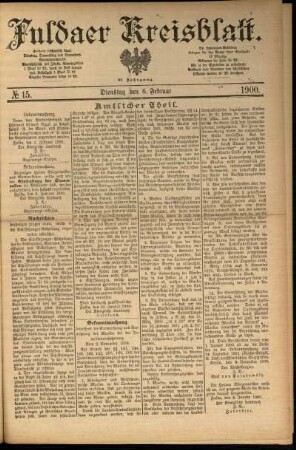 Ausgabe vom Dienstag, den 06. Februar 1900.