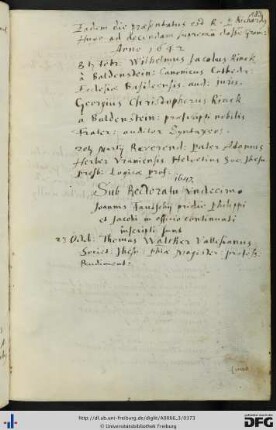 [fol. 183] Rektorat Johannes Fautsch 1641/42