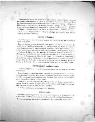 Prospectus concernant la conservation et l'organisation du Collège de Dieppe