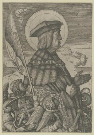 Profilbildnis des Kaisers Maximilian I. als Heiliger Georg