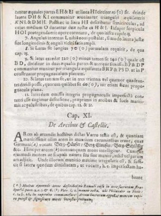 Cap. XI. De Arcibus & Castellis.