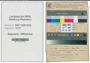 Entnazifizierung Wilhelmine Siepmann , geb. 25.03.1912 (Brotverkaeuferin)