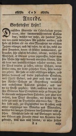 Anrede. Geehrtester Leser!