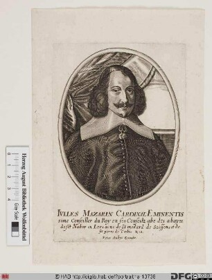Bildnis Cardinal Jules Mazarin, 1659 duc de Nevers (eig. Giulio Mazarini od. Mazzarino)