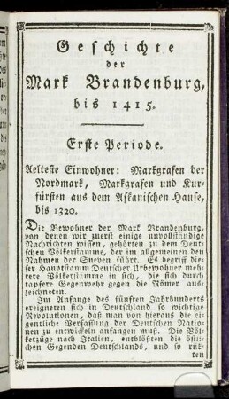 Erste Periode.