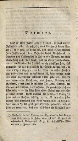 Ist die Abfassung eines Civil-Gesetzbuches für Würtemberg zu wünschen?