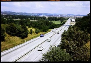 Pleidelsheim: Autobahn Stuttgart - Heilbronn, von der Brücke bei Pleidelsheim