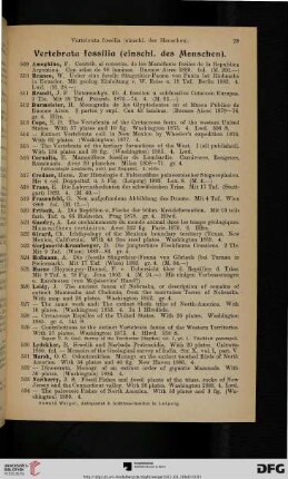 Vertebrata fossilia (einschl. des Menschen) (Nr. 509-554)
