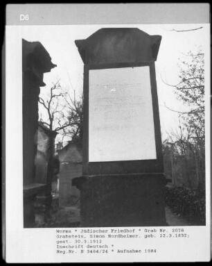 Grabstein von Simon Nordheimer (gestorben 1912.03.30)