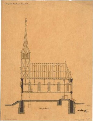 Schmidt, Heinrich von; Bodenheim; Ev. Kirche - Längsschnitt