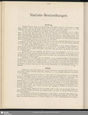 Stations-Beschreibungen