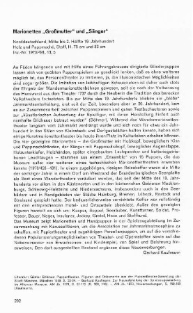 Marionetten "Großmutter" und "Sänger"