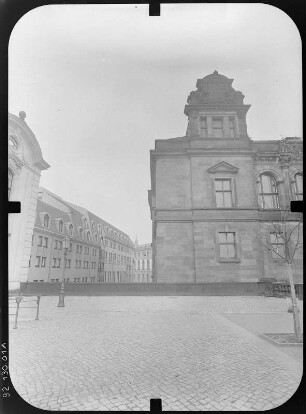 Dresden-Altstadt, Augustusstraße 2. Ständehaus (1901-1907; P. Wallot). Nordseite (Teilansicht) von der Brühlschen Terrasse