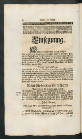 Einsegnung