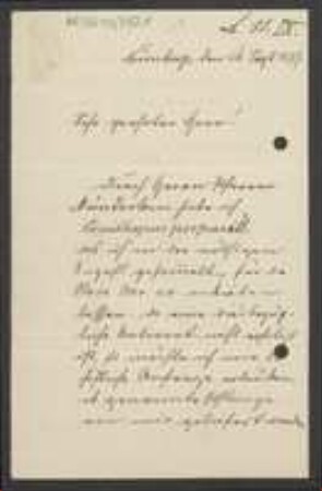 Brief von Ernst Kaufmann an Unbekannt