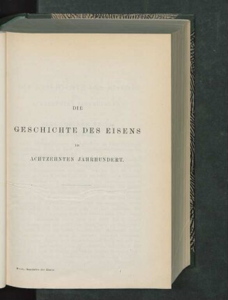 Die Geschichte des Eisens im Achtzehnten Jahrhundert