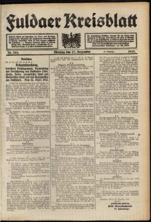 Ausgabe vom Montag, den 27. Dezember 1915.