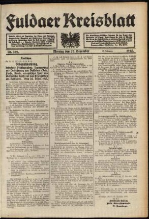 Ausgabe vom Montag, den 27. Dezember 1915.
