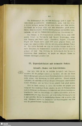 IX. Papierfabrikation und verwandte Gebiete