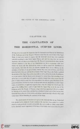 Chapter III: The calculation of the horizontal curved lines