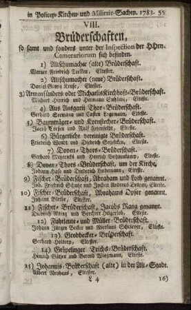 VIII. Brüderschaften
