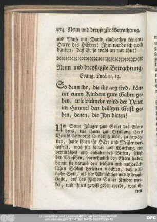 Neun und dreyßigste Betrachtung, Evang. Lucä 11, 13.