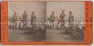 Prinz Lu und Gefolge von der Insel Koror an Bord der SMS Hertha, Nr. 233 aus der Serie "Marine" von der Weltumsegelung auf der S.M.S. "Hertha"