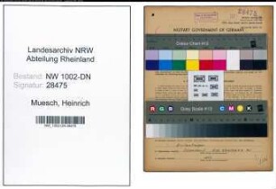 Entnazifizierung Heinrich Muesch, geb. 27.03.1883 (Drehermeister)