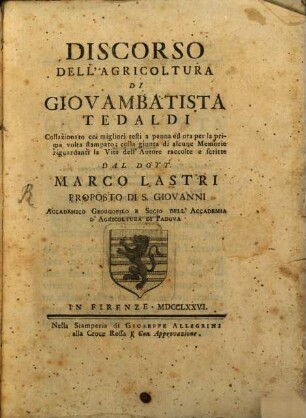 Discorso dell Agricoltura