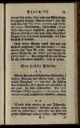 Der sechste Psalm - Der zehende Psalm