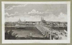 Ansicht von Dresden, Radierung, 1850 : Dresden. - Dresden : Lehmannl, [ca. 1850]. - 1 Kunstblatt : Radierung ; 17,8 x 10,2 cm