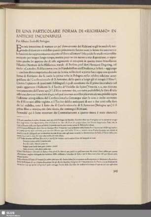 Di Una Particolare Forma Di «Richiamo» In Antichi Incunabuli