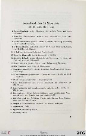 Sonnabend, den 24. März 1934 ab 10 Uhr, ab 3 Uhr (Nr. 1-688)