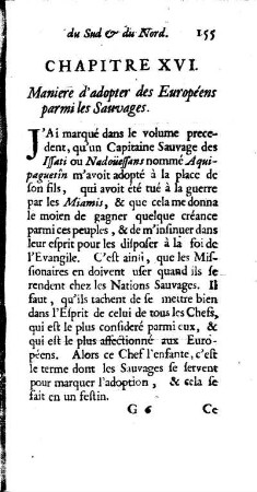 Maniere d`adopter des Européens parmi les Sauvages.
