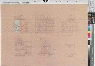 Warendorf (Warendorf) Gymnasium Laurentianum Direktorenwohnung Bestandszeichnung Schnitte 1955/61 1 : 100 58,5 x 83 Pause Staatshochbauamt Beckum Regierung Münster Nr. 34093
