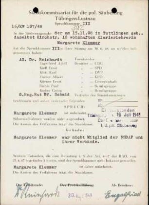 Klemmer, Margarete