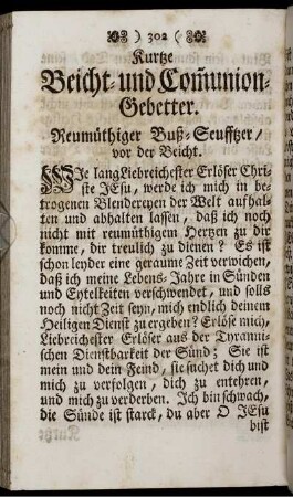 Kurtze Beicht- und Comunion-Gebetter.