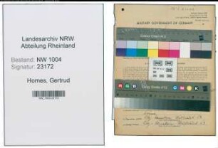 Entnazifizierung Gertrud Homes , geb. 28.01.1912 (Verwalterin)