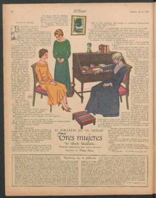 Tres mujeres : El folletín de "El Hogar"