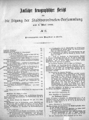 No. 17, 9. Mai 1889