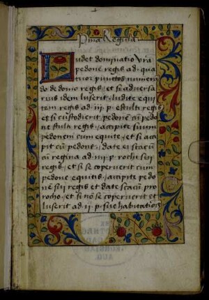 Prima Regula. Ludet domjnatio vestra pedonem regis [...]. [Zwölf Schachpartien.]