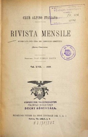 Rivista mensile. 17. 1898